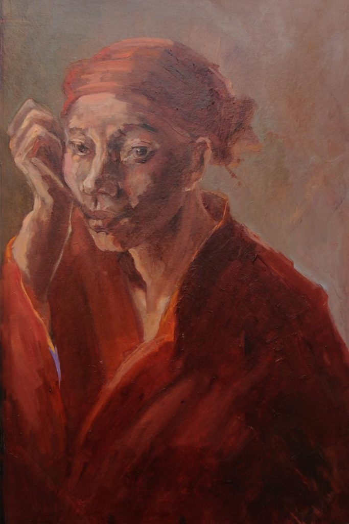 Vietnam Painting Portait Monk by Noella Roos